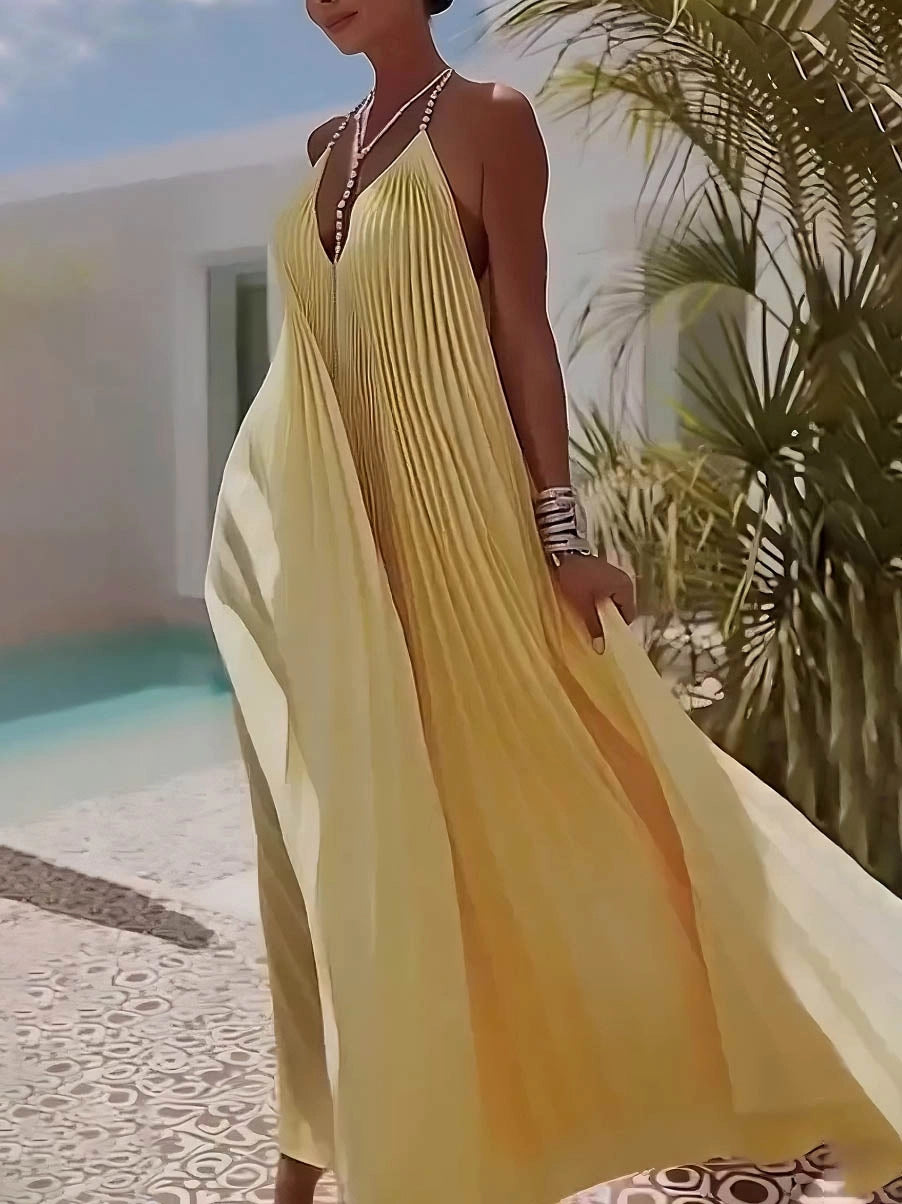 Soleil Pleated Maxi Dress