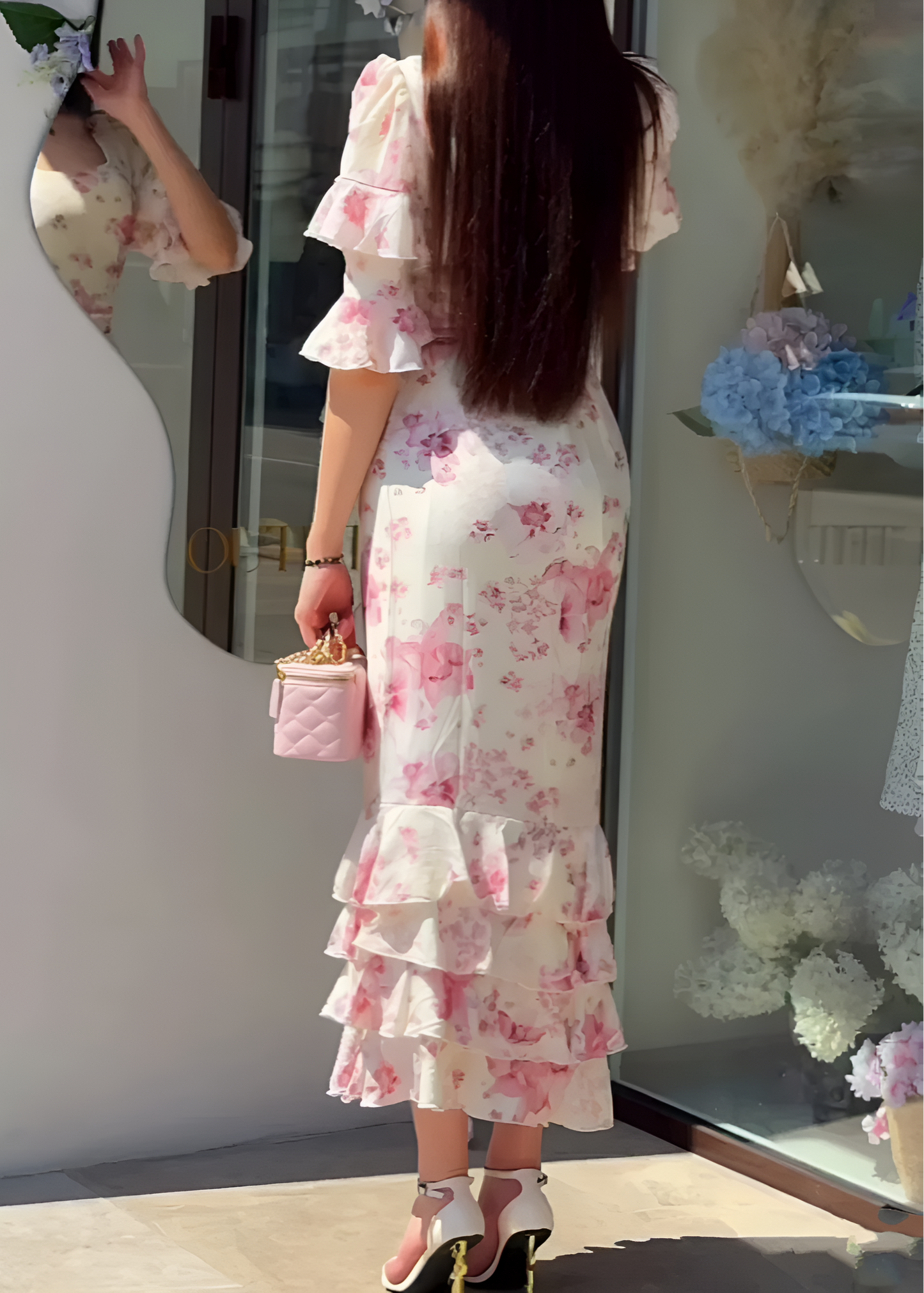 Blush Garden Midi Dress