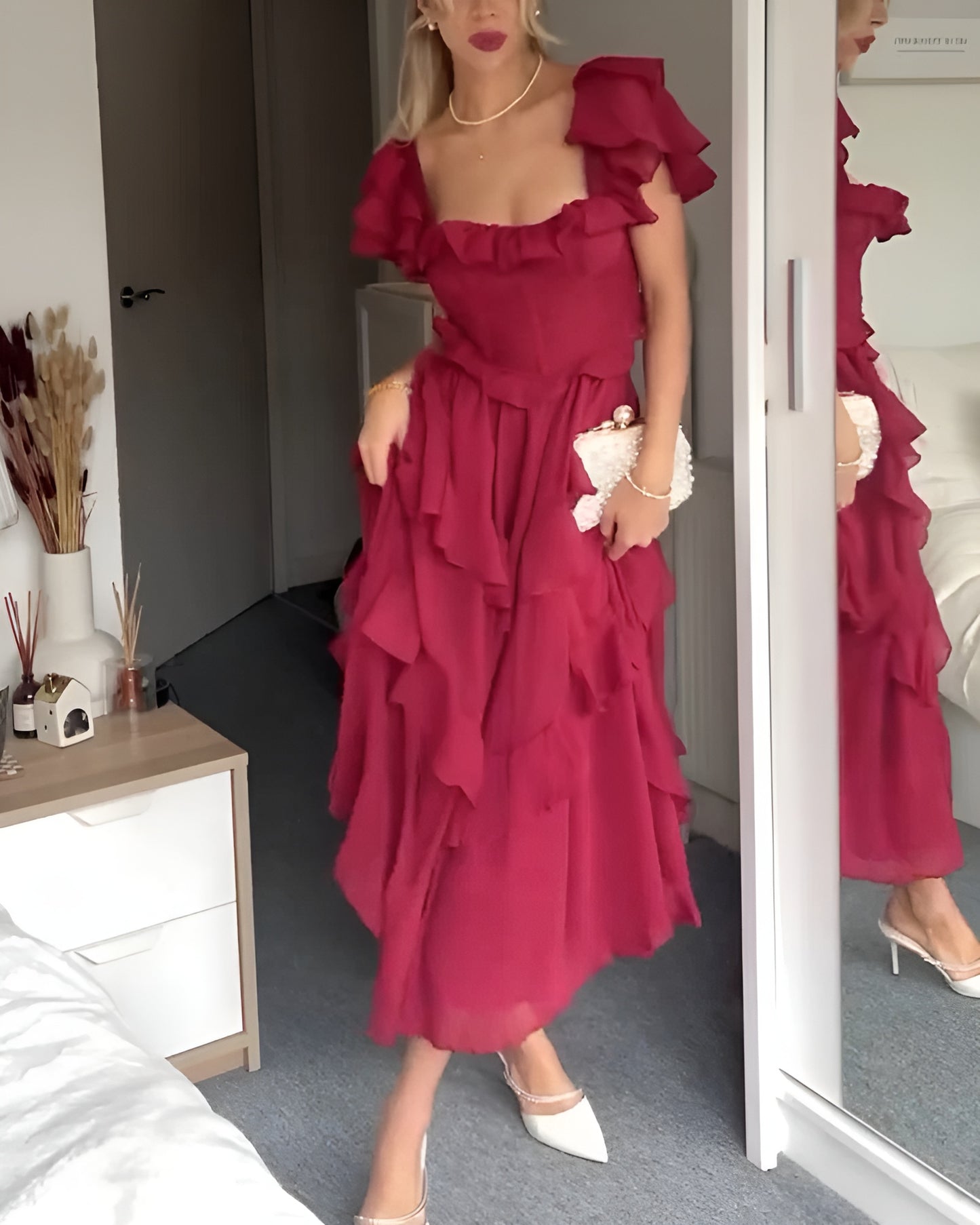 Red Wine Midi Dress