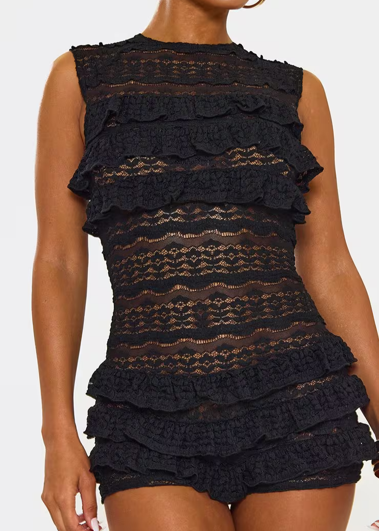 MM | Frilled Layered Sleeveless Playsuit