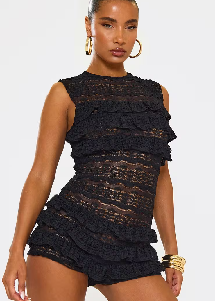 MM | Frilled Layered Sleeveless Playsuit