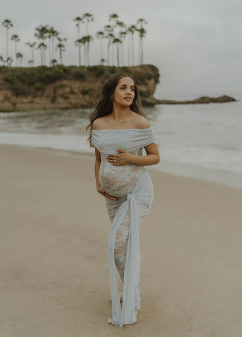 Elara Maxi Dress – Sky Blue