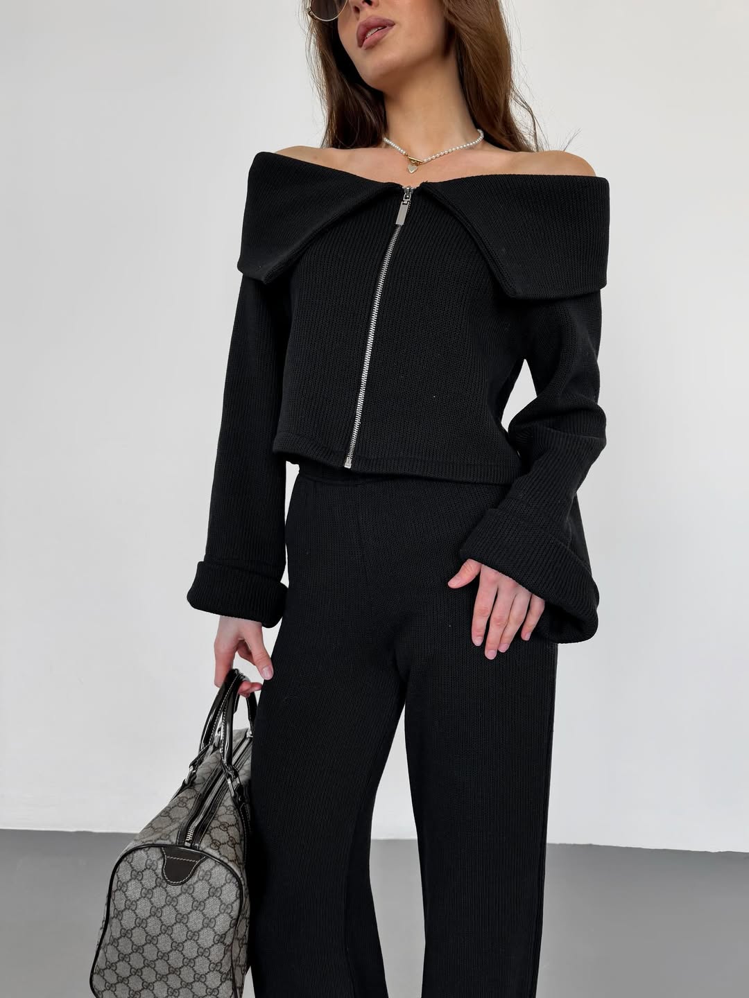 Knit Off Shoulder Lounge Set