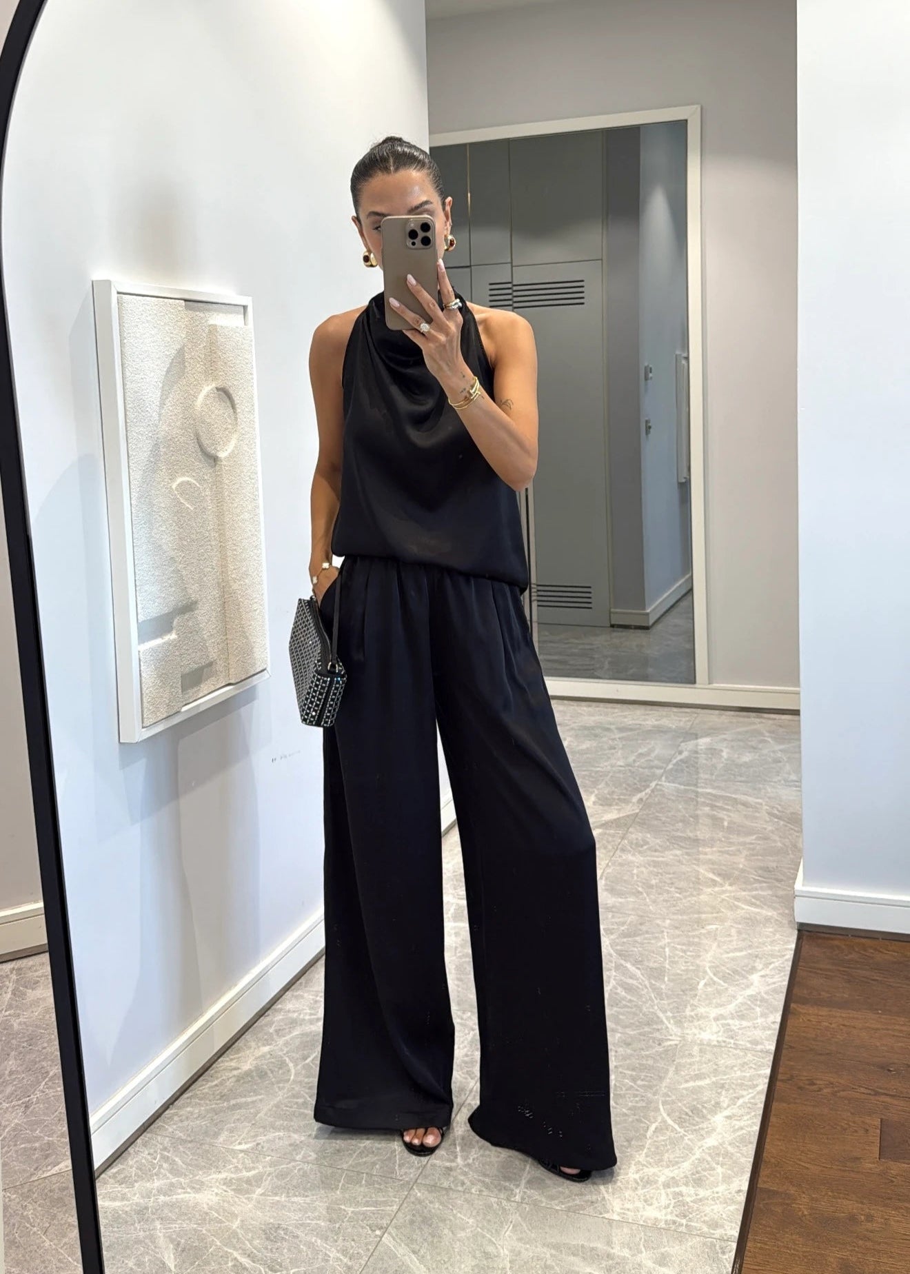 Satin Draped 2 Piece Set