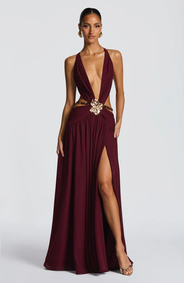Cherry Lacquer Maxi Dress