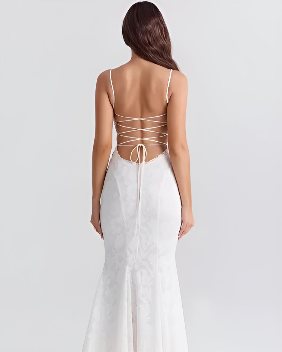 Celeste Lace Backless Maxi Dress