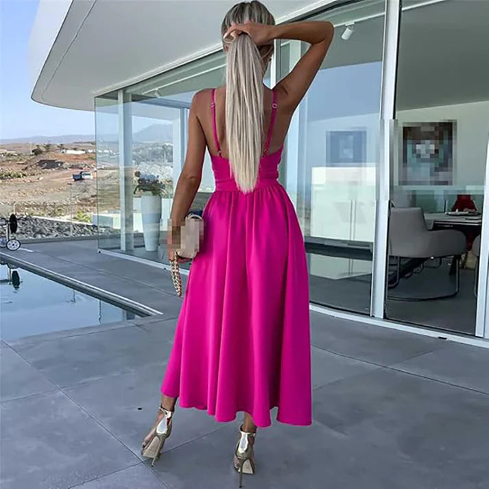 Blush Allure Cutout Midi Dress