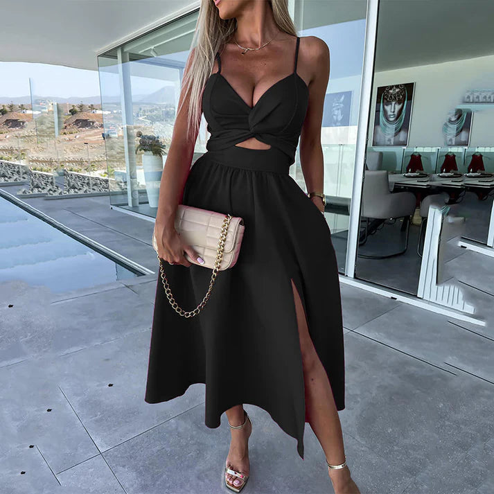 Blush Allure Cutout Midi Dress