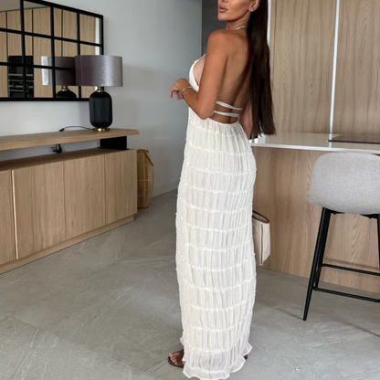 Ivory Horizon Halter Maxi