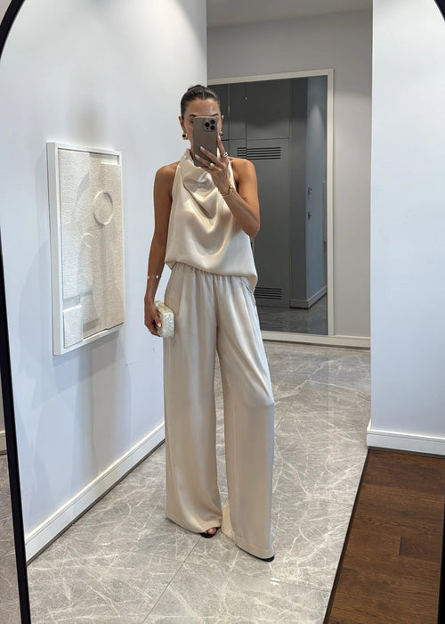 Satin Draped 2 Piece Set