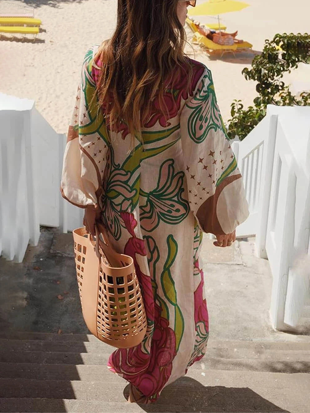 Tracey Linen Blend Unique Print Maxi Dress