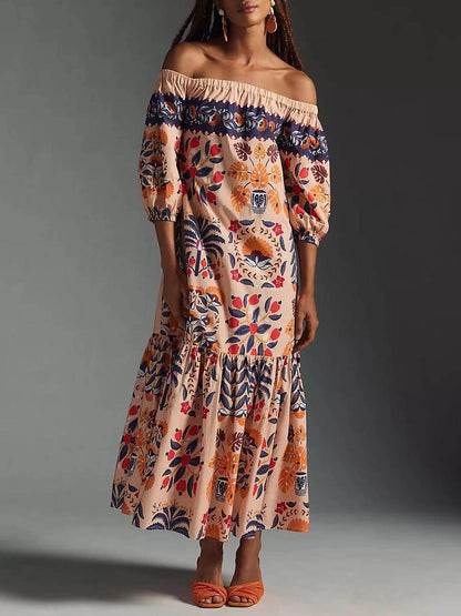 Savanna Bloom Off-Shoulder Dress