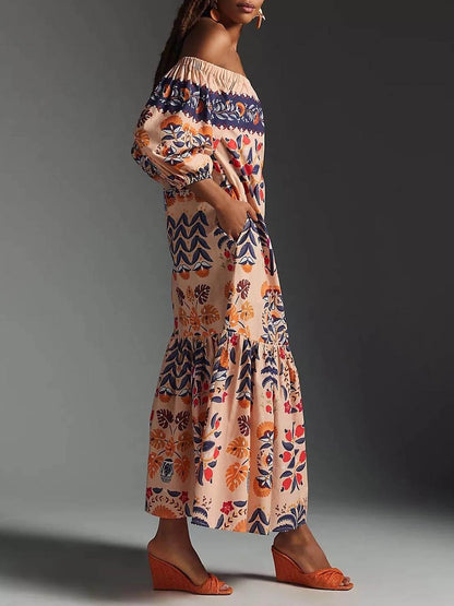 Savanna Bloom Off-Shoulder Dress