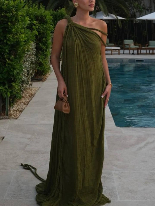 Olive Muse Draped Maxi