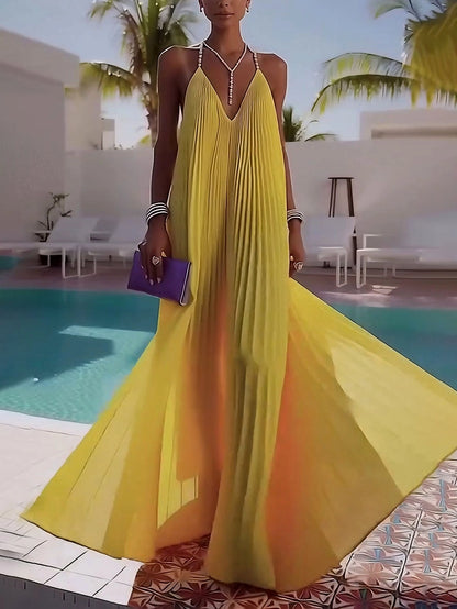 Soleil Pleated Maxi Dress