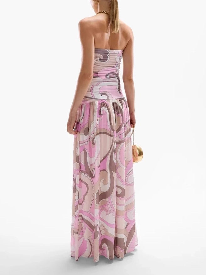 Pink Mirage Strapless Maxi