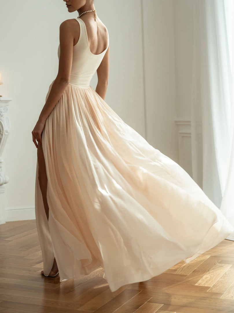MM | Elegant Sleeveless High Slit Maxi Dress