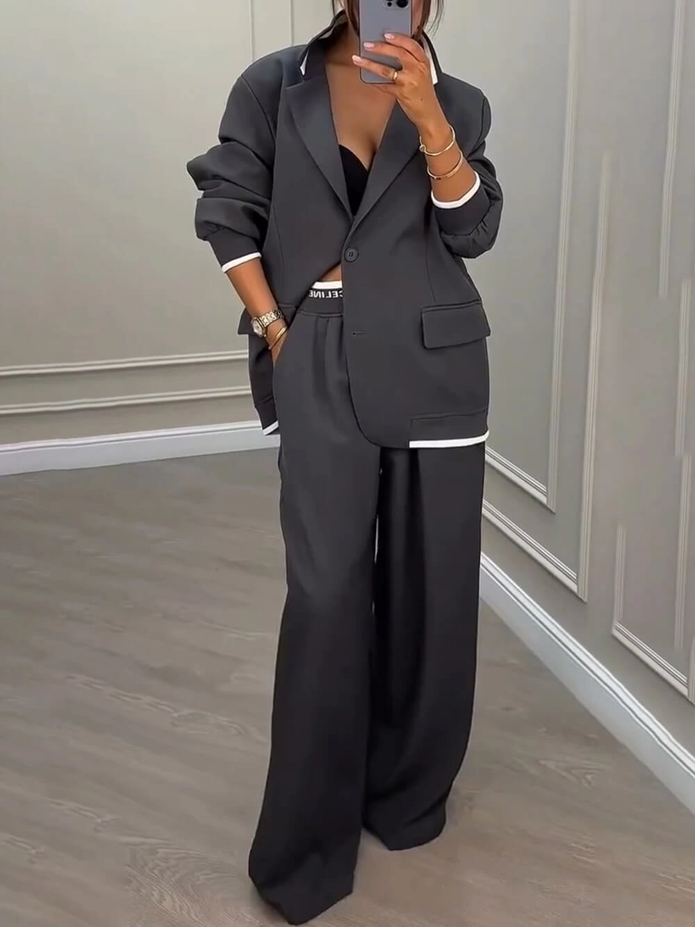 Gette Luxe Wide-Leg Blazer Set