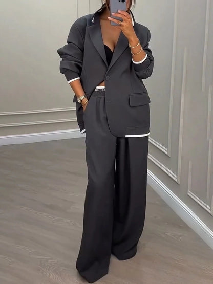 Gette Luxe Wide-Leg Blazer Set