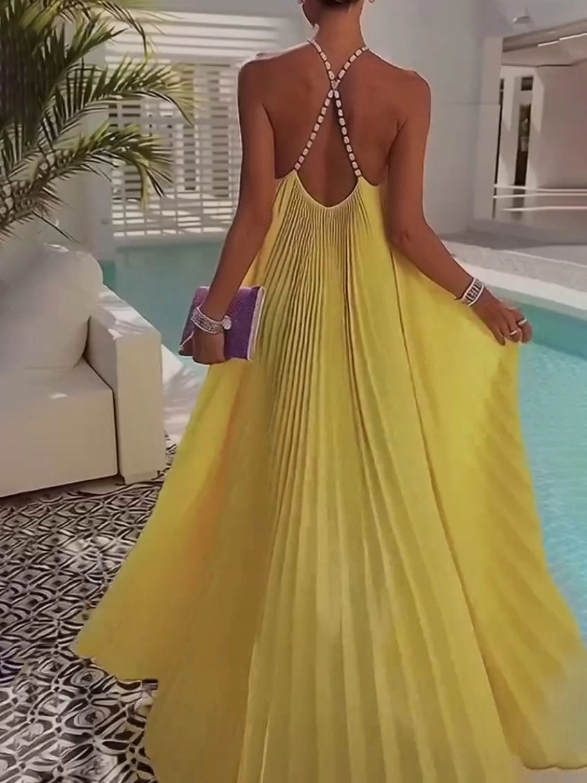 Soleil Pleated Maxi Dress