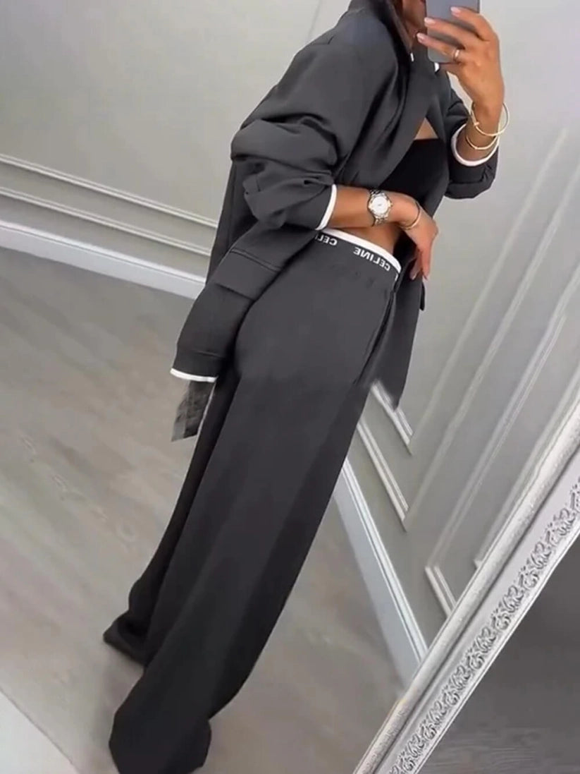 Gette Luxe Wide-Leg Blazer Set