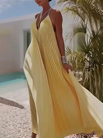 Soleil Pleated Maxi Dress