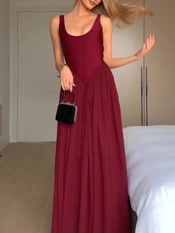 MM | Elegant Sleeveless High Slit Maxi Dress
