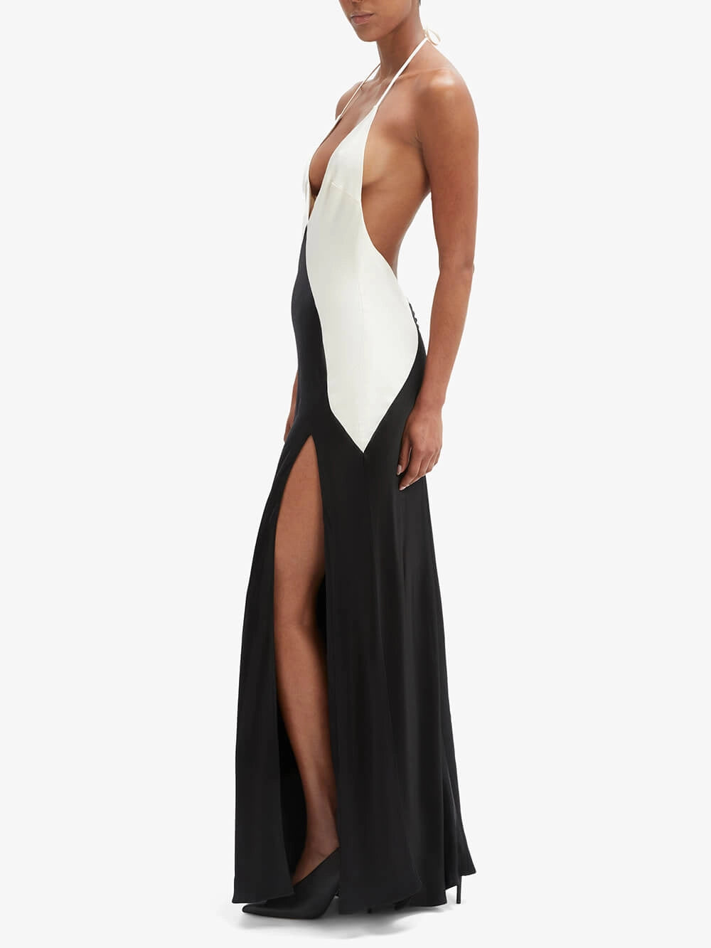 MM | Noir & Ivory Contrast Maxi Dress
