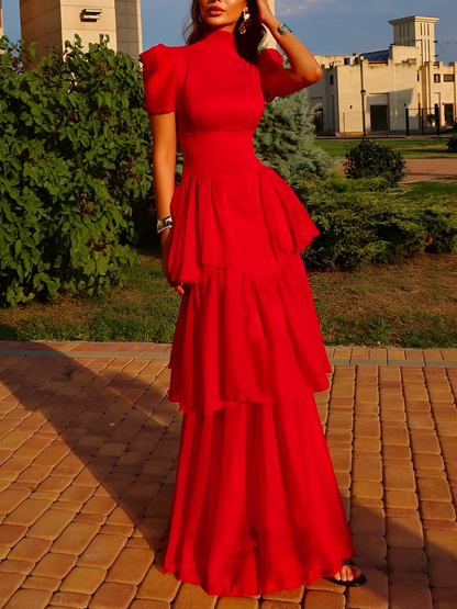 Royal Blossom Layered Maxi Dress