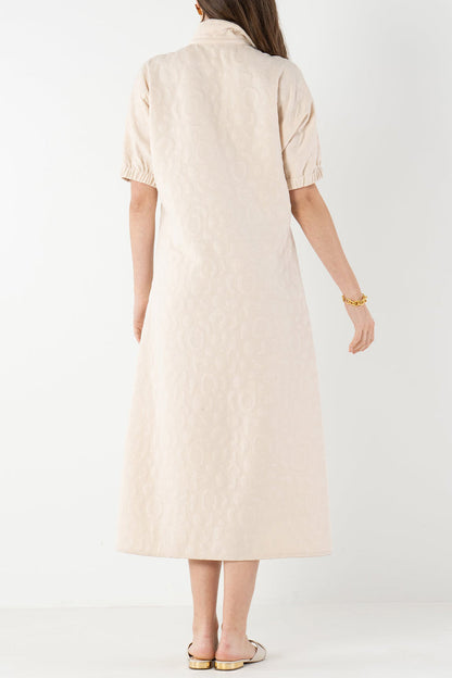 Quilted Jacquard Maxi Dress