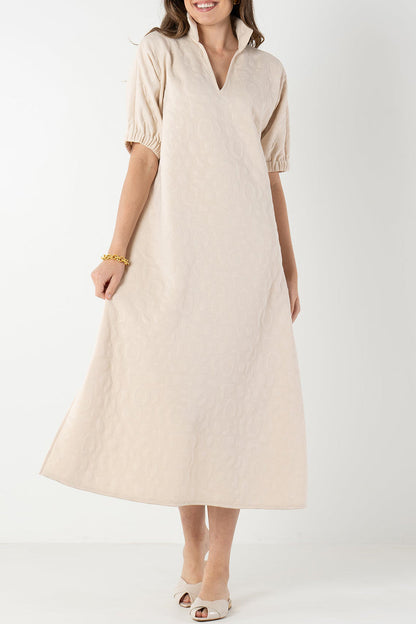 Quilted Jacquard Maxi Dress