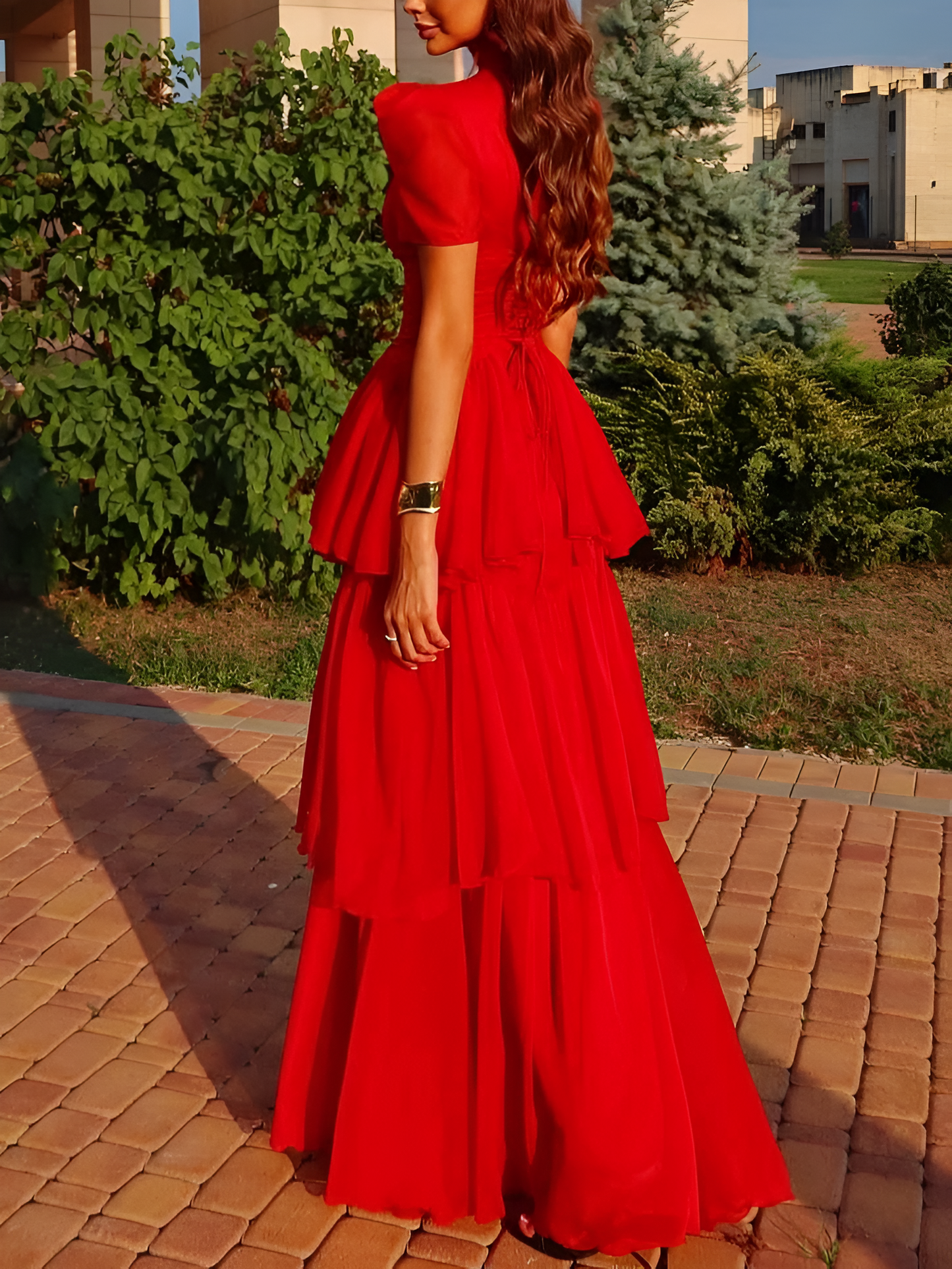 Royal Blossom Layered Maxi Dress