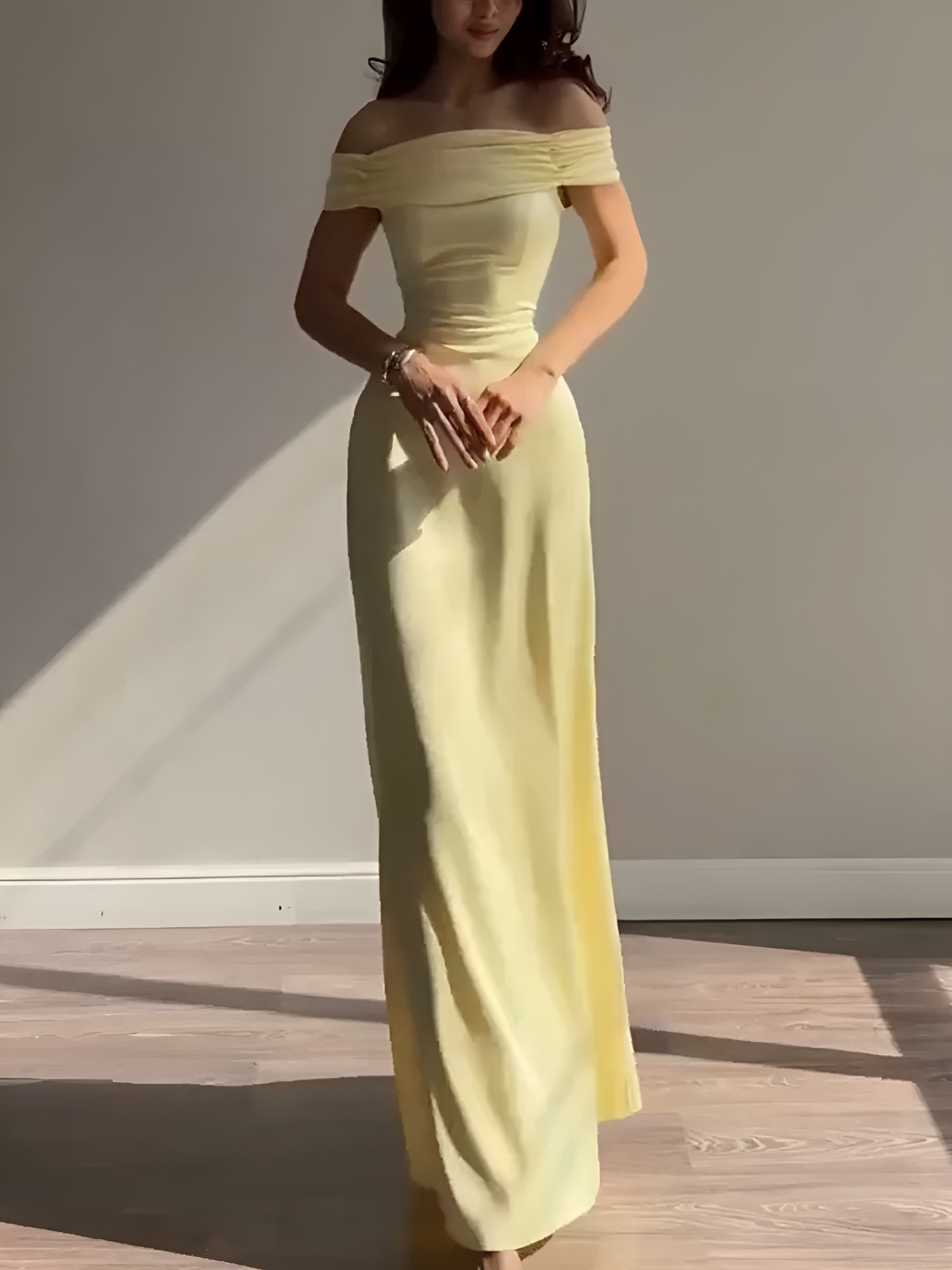 Golden Whisper Evening Dress
