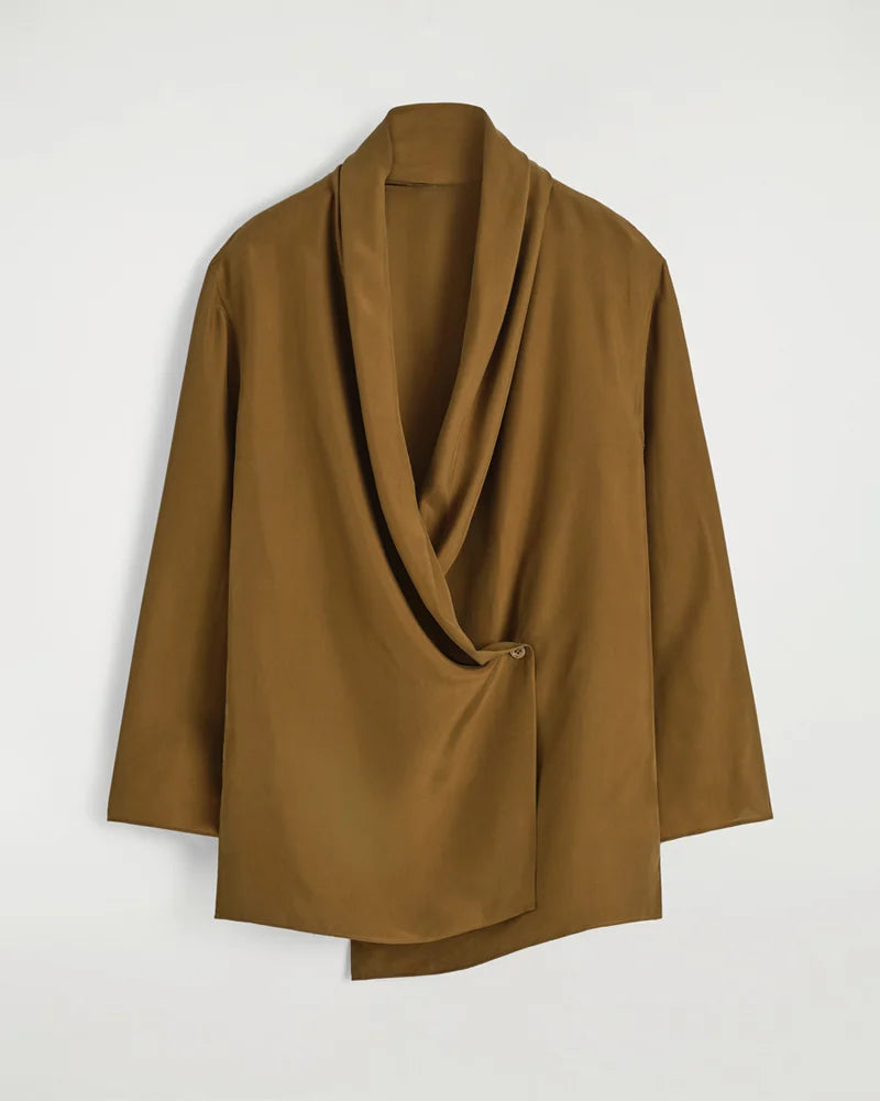 Bella Satin Drape Blazer Pants Set