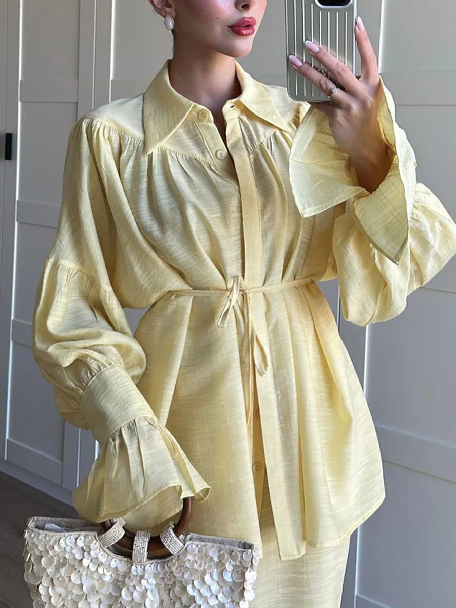 Chic Shirt Casual 2 Piece Set