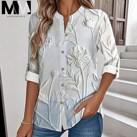 Casual Floral Print Blouse