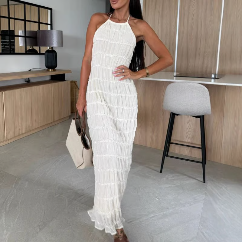 Ivory Horizon Halter Maxi