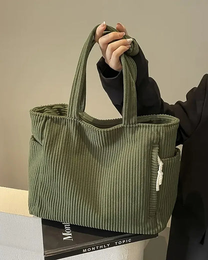 Tilda | Ribbed Tote Bag with Cord Detail