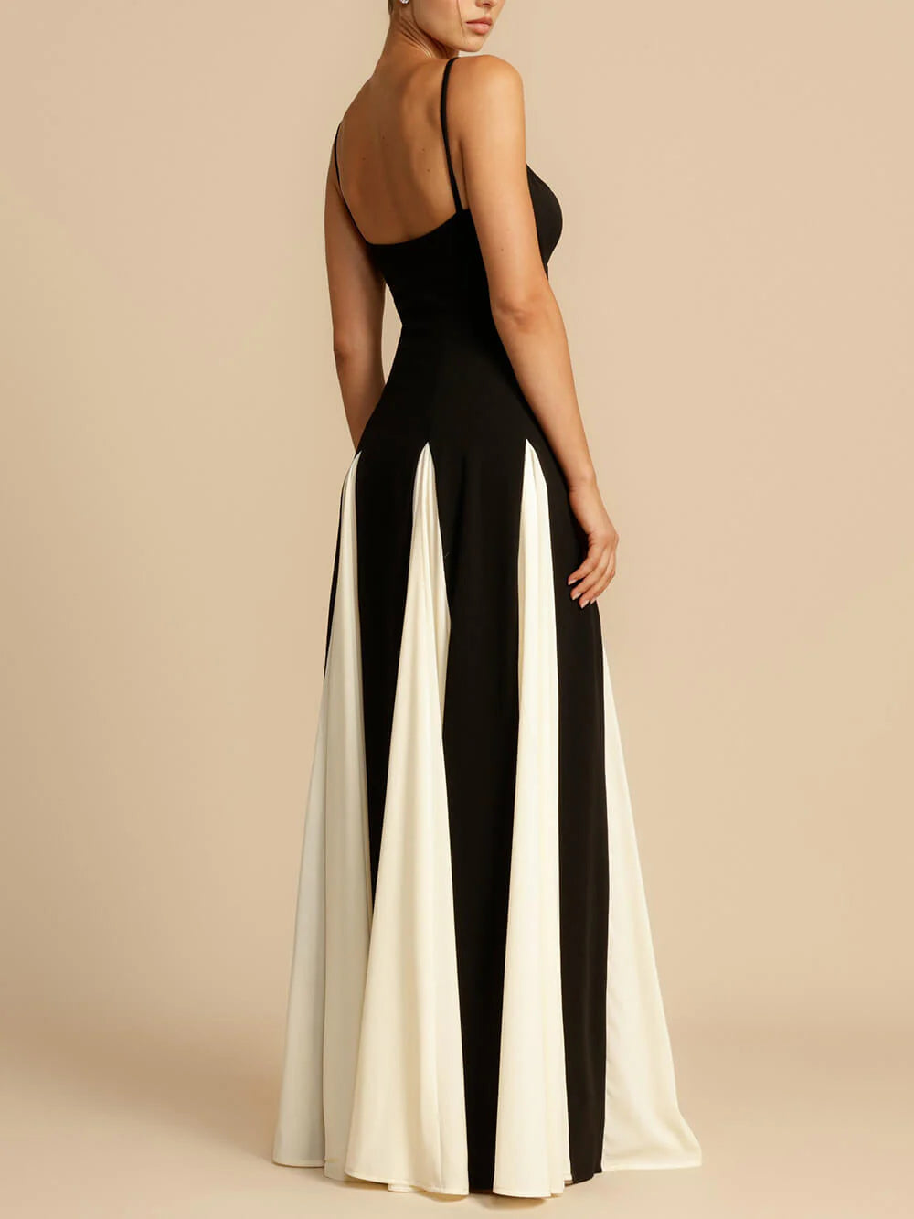 Alba Noir Contrast Maxi Dress