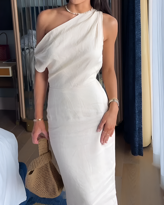 Dish Slip One-Shoulder Dress