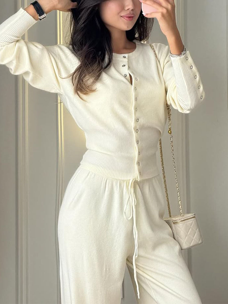 Gabriclle solis style knit two-piece set