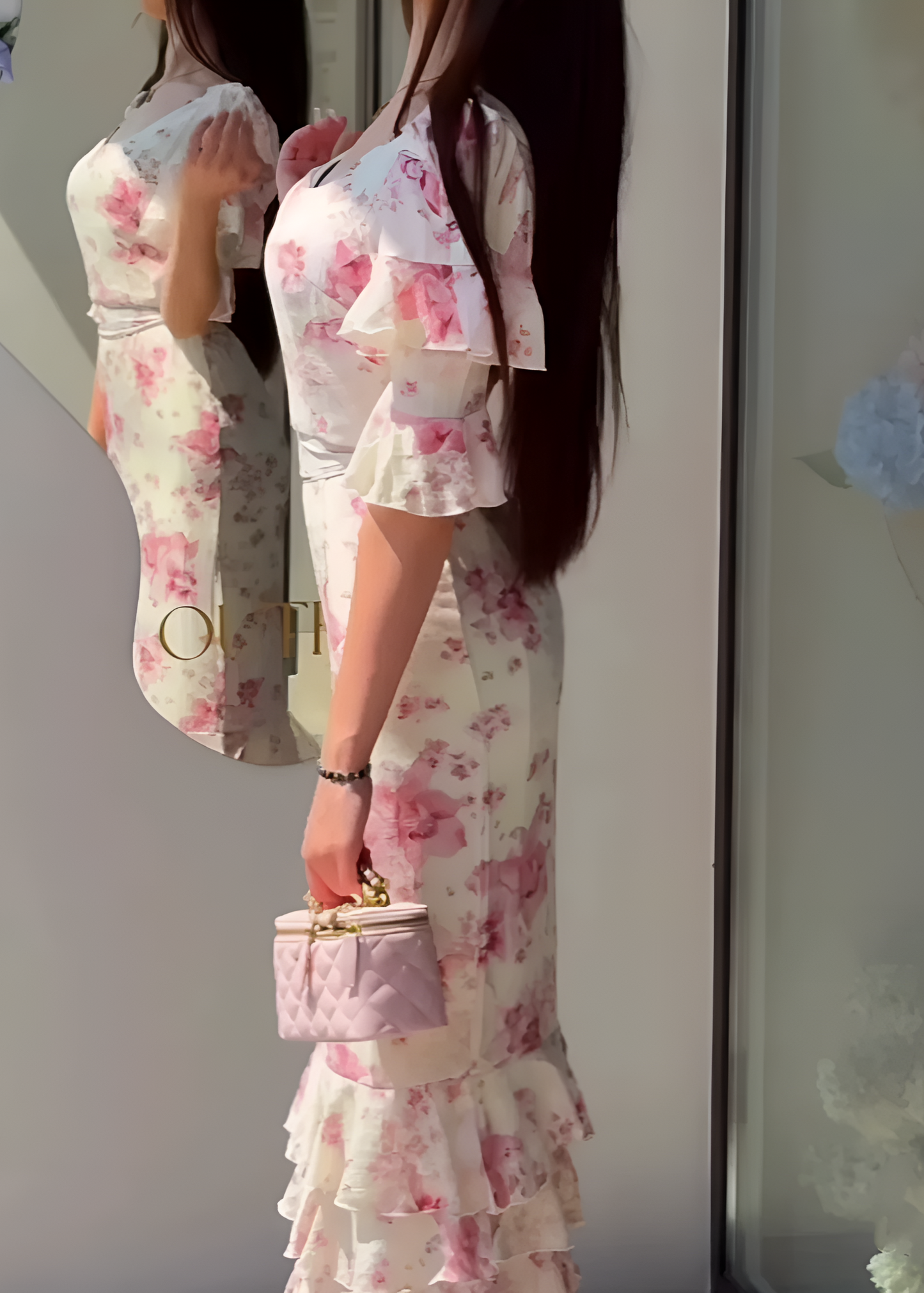 Blush Garden Midi Dress