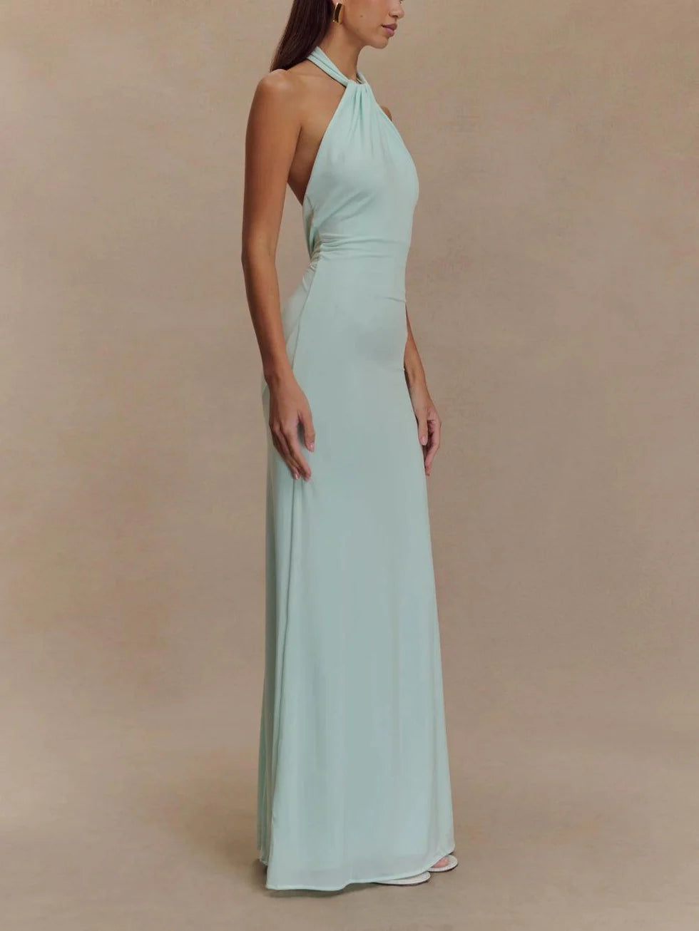 Slinky Halter Maxi Dress