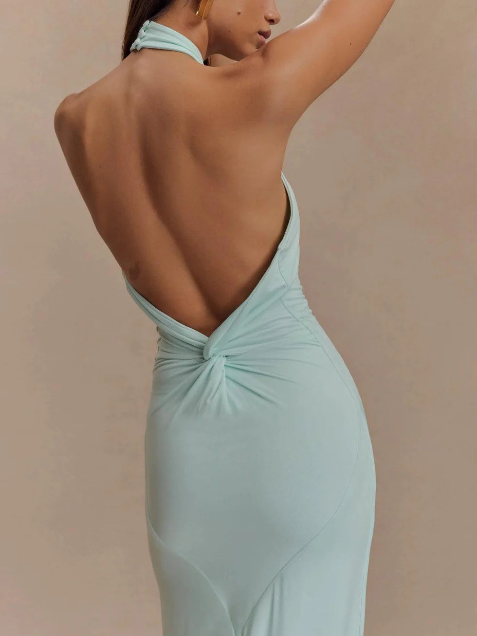 Slinky Halter Maxi Dress
