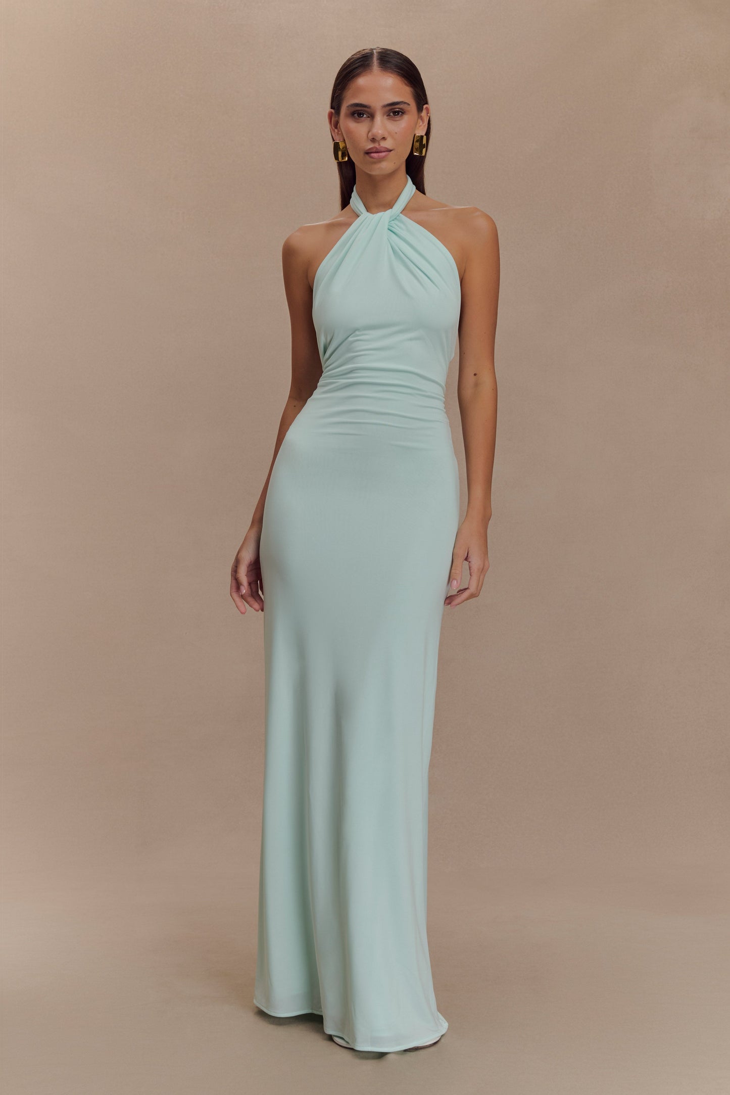 VENETIA SLINKY HALTER MAXI DRESS