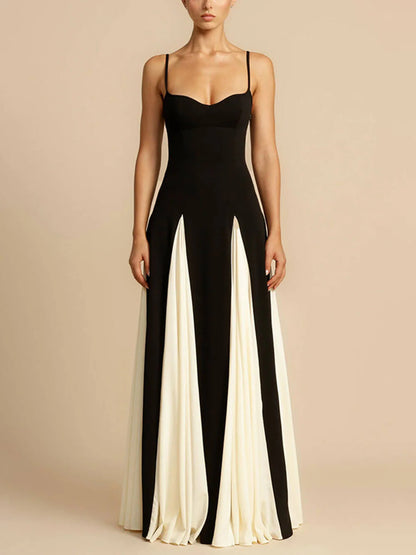 Alba Noir Contrast Maxi Dress