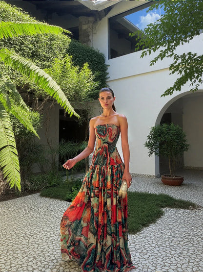 Tropical Marble Maxi Dress