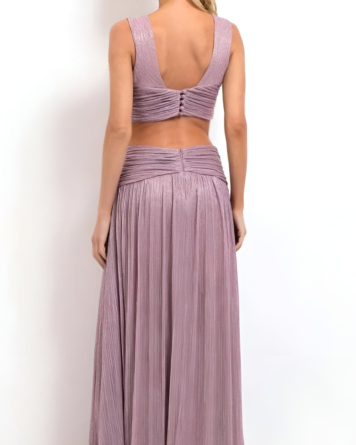 Lurex Plunge Maxi Dress