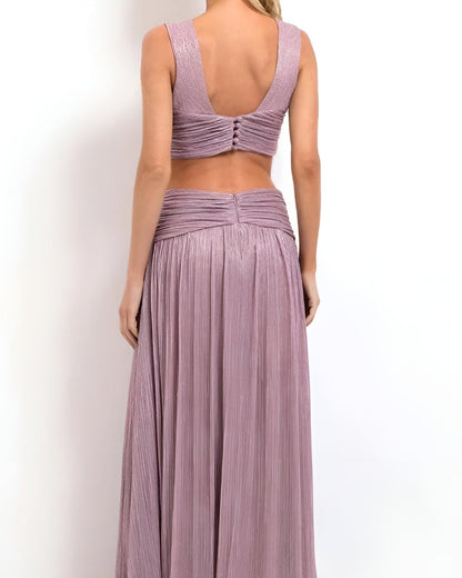 Lurex Plunge Maxi Dress