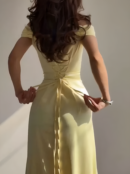 Golden Whisper Evening Dress